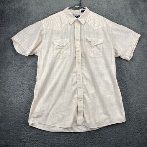 Vintage Single Stitch Panhandle Western Shirt Short Sleeve Button Up Cowboy 18